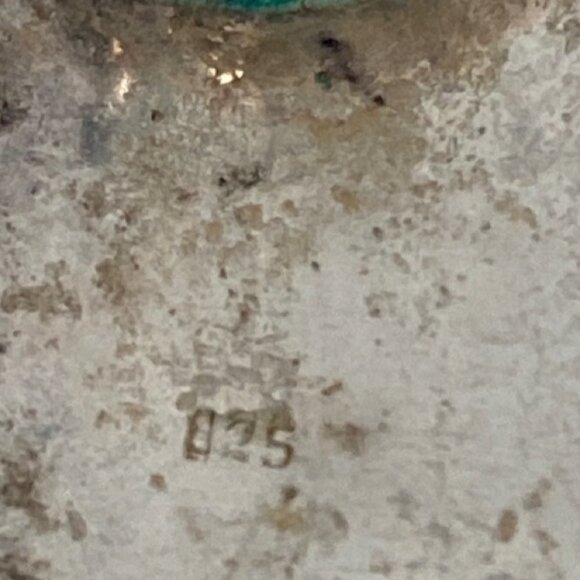 Vintage Sterling Silver Gray Stone Square Earrings Clip On Chunky Mottled Stone - Picture 7 of 11